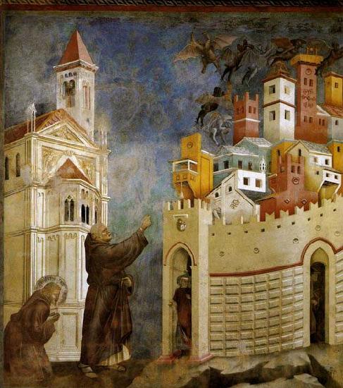 GIOTTO di Bondone Exorcism of the Demons at Arezzo